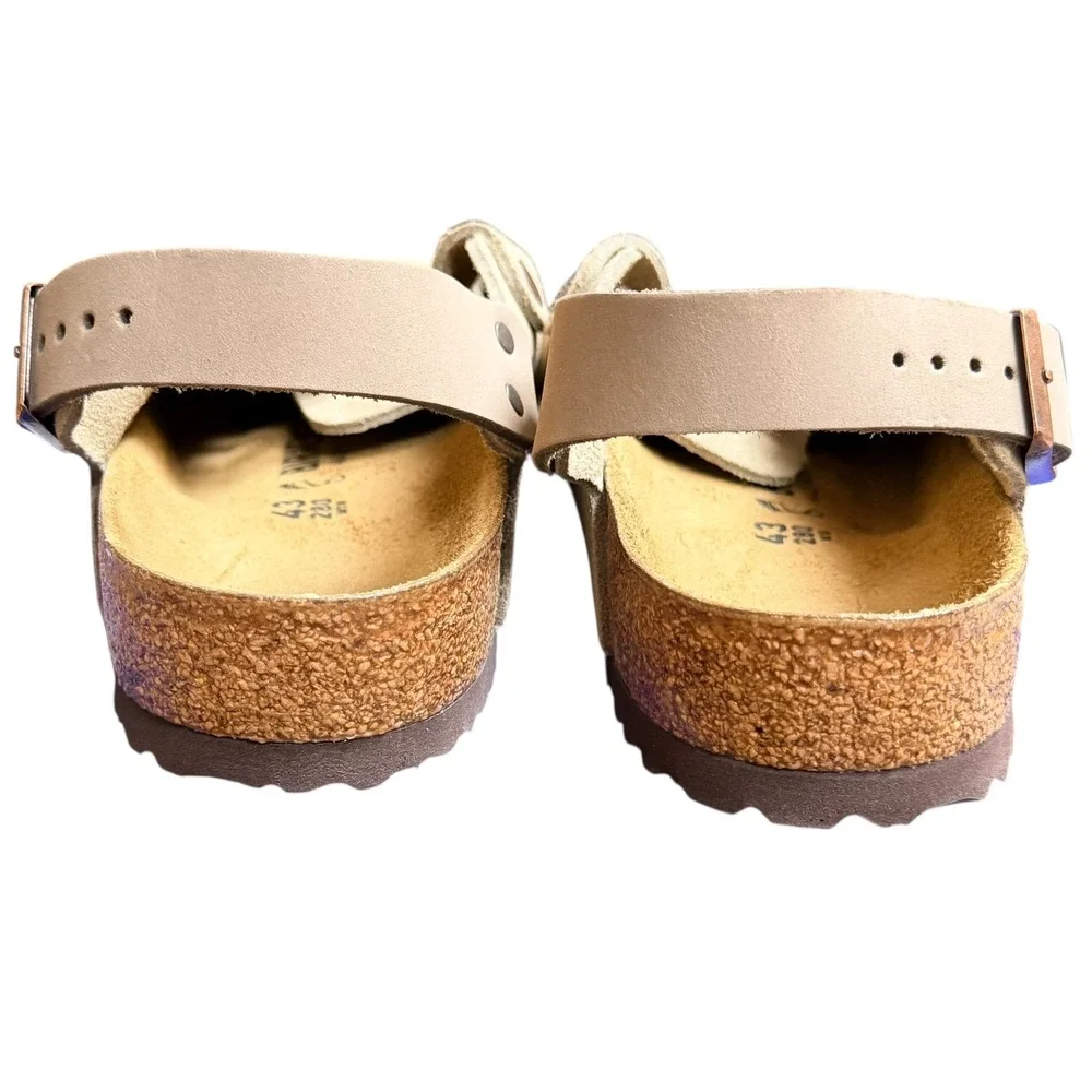 Birkenstock Tokio II Sand Suede Clogs Mules Sandals Mens 10 Adjustable Strap NIB